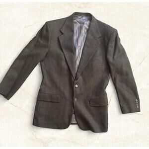 Vintage 90s Calvin Klein Worsted Wool Blazer Made in USA Brown Tweed Sport Coat